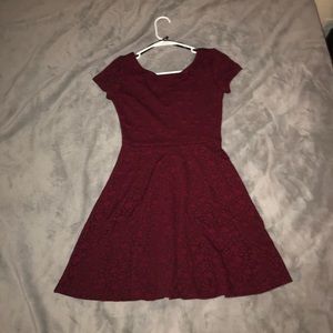 Burgundy Floral Dress